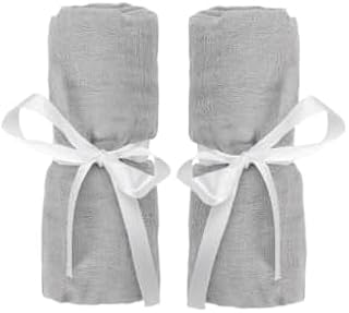 Newton Baby Travel Crib Fitted Sheet 2-Pack, Breathable - Grey | Play Yard Sheet, Fitted, Breathable, Muslin Cotton, 34"x48", Washable, Ultra-Soft, Fits Travel Crib &amp; Play Yard Floor Pad