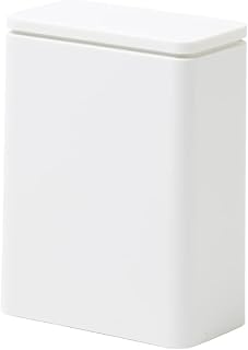 ideaco 284WH Square Trash Can with Lid, 0.7 gal (3 L) Tubular Medium Flap, White