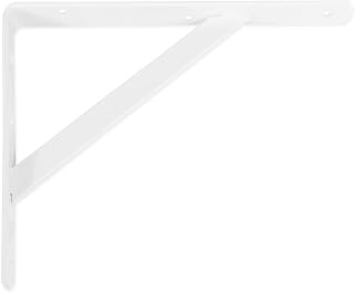 Amig - Shelf Brackets | Corner for Shelves | Shelf Support | Steel | White | Size: 250 x 200 mm | Maximum Recommended Weight: 330 kg