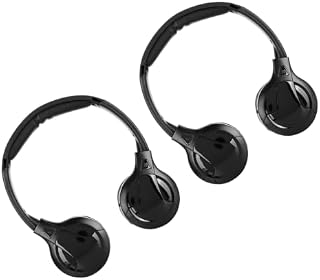 2 Channel Cordless Infrared IR Stereo Audio Headphone Earphone for Car Headrest DVD, Universal Rear Entertainment System Headsets