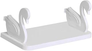 Swan Shelf Self-Adhesive Creative Plastic Floating Shelf Simple White/Grey Bathroom Storage Rack Home (White)