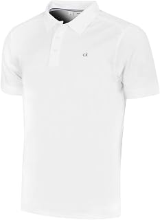 Calvin Klein Men's 2026 Golf Campus 3 Button Polo Shirt Ribbed Collar