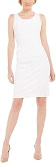 Kasper Women's Sleeveless Jewel Neck Ribbed Foil Knit Sheath Dress