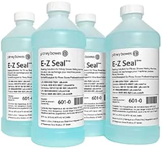Pitney Bowes E-Z Seal Sealing Solution for Postage | 4-Pint Size Bottles | 16 oz per Bottle | Seals Envelopes Consistently and Keeps Them Tightly Sealed