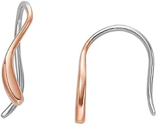 Boucles d'oreilles en acier inoxydable ou semi-précieux de tonalité or rose avec crochet.