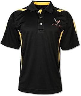 C8 Corvette Racing Pegasus Polo Shirt: Black/Yellow (XX-Large)
