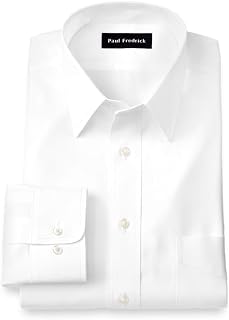 Paul Fredrick Men's Non-Iron 2-ply Cotton Straight Collar Dress Shirt