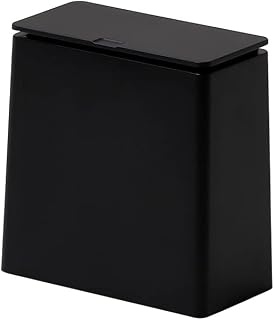 ideaco 222BK TUBELOR Mini Flap Trash Can with Lid, 4.1 fl oz (1.4 L) Tubular Mini Flap, Black