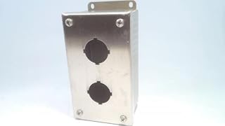 HOFFMAN ENCLOSURES E2PBSS PUSHBUTTON Enclosure, NO Cable Entry, IP66, 2 Holes, Gray, 5.75 X 3.25 X 2.75 in, Panel Mount, 30.5 MM, Stainless Steel