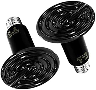 Infrared Ceramic Heat Lamp, Bulb Emitter Lamp Pet Coop Heater Reptile Chicken Lizard Turtle Brooder No Harm No Light (100W 2PACK)