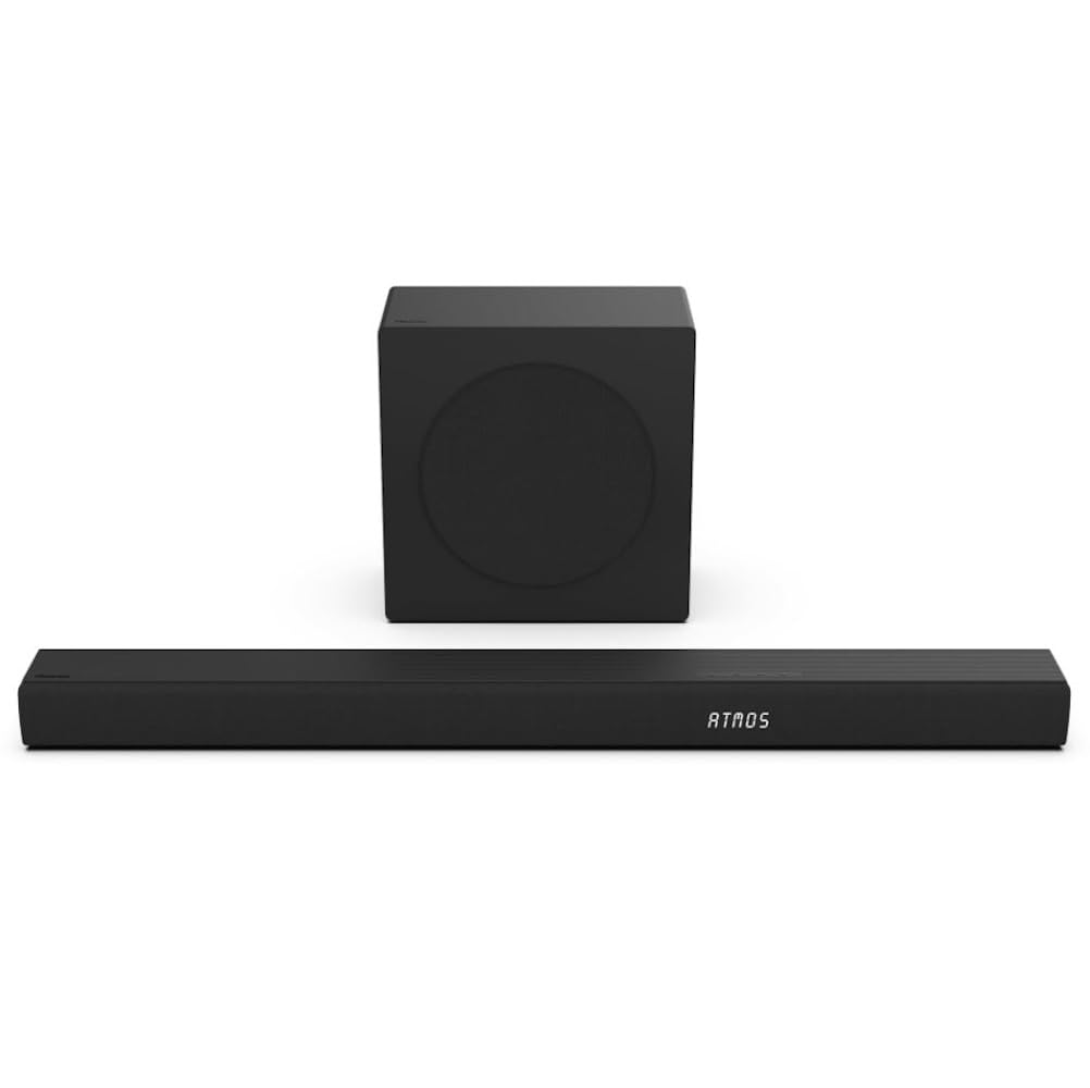 Hisense 3.1 Ch 380W Soundbar with Wireless Subwoofer and Dolby Atmos, 5-Speaker 