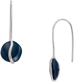 Skagen Skagen Agnethe Women's Stainless Steel or Semi-Precious Open Wire Earrings - Jet Black