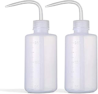 DONSTRAW Wash Bottle 2pcs 250ml/8oz Safety Bottles Watering Tools, Economy Plastic Squeeze with Narrow Mouth Scale Labels for Medical Succulent Cleaning Washing