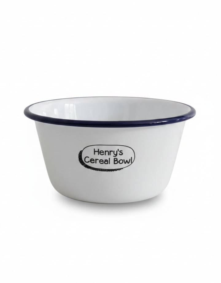 One Mama One Shed Personalised Cereal Bowl - Engraved Enamel