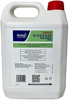Gallup Biograde Weedkiller RTU 4L - Extra Strong Glyphosate Spray for Effective Weed Control on Driveways, Gardens, Paths & Patios, Quick Application