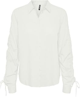 Pieces Pcbrenna LS Detail Shirt BC, Cloud Dancer, XL