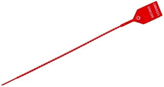 Beaded Pull Tight Security Seals - Adjustable, UV Resistant, High-Density Polyethylene Seals for Secure Locking - 18" Length, 100-Pack, Red