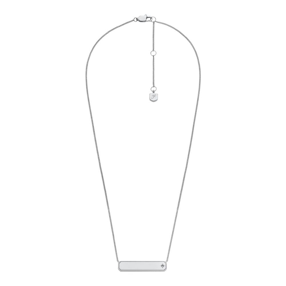 Fossil Women's Engravable Necklace, Color: Rose Gold (Model: JF03081791)