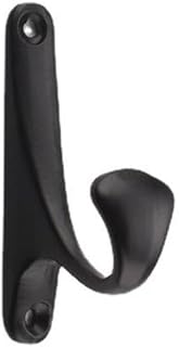 Wall mounted door hanger hooks hold coats, scarves bags and towels in black metal to organize your entryway