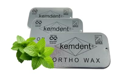 Kemdent Orthodontic Wax 3 Pack 15 Precut Strips for Braces & Aligners, Ortho Wax