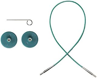 Knit Picks Interchangeable Circular Knitting Needle Cable - 16" Green | For Short Tip Interchangeable knitting needles, creates 16 inch total length including needle length when attached