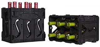 Storvino Nero 6 Bottle Wine Storage Container, Set of 2