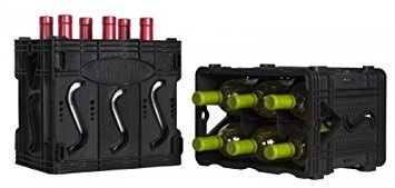 Storvino Nero 6 Bottle Wine Storage Container, Set of 2
