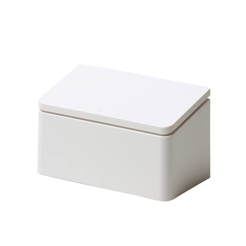 ideaco 308WH TUBELOR Flatrectangle Trash Can with Lid, 4.0 fl oz (1.8 L) Tubular