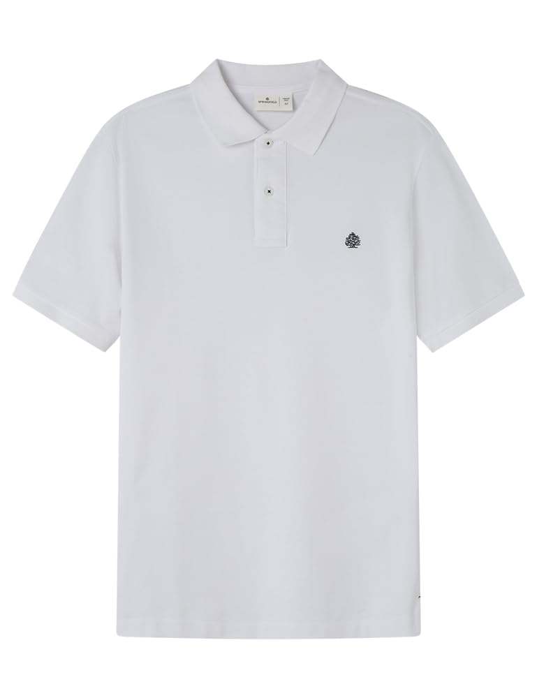 SPRINGFIELD Basic SS Regular Polo with Tree Embroidery. 100% bci Cotton Polo Men