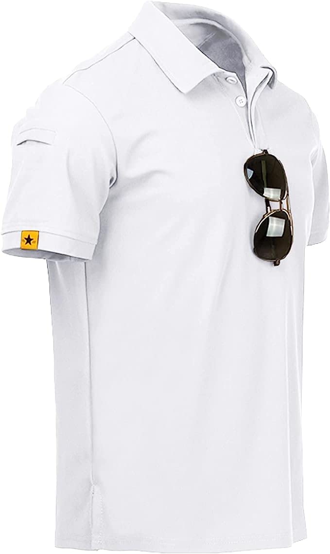 JACKETOWN Men's Short Sleeve Polo Shirt Quick Dry Breathable Polo Tennis Polo Su