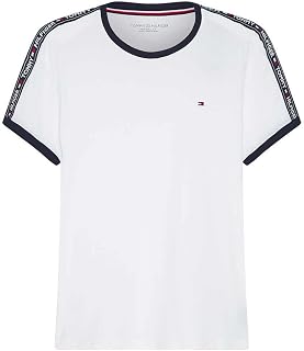 Tommy Hilfiger - Men's T-Shirt - Logo Tape T Shirt For Men - Crew Neck T Shirt Men - Tommy Logo - 100% Cotton Jersey