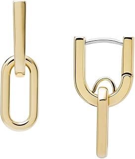 Fossil Women's Gold Tone Stainless Steel Hoop Earrings