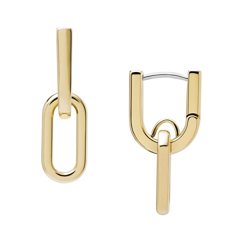 Fossil Women's Gold Tone Stainless Steel Hoop Earrings