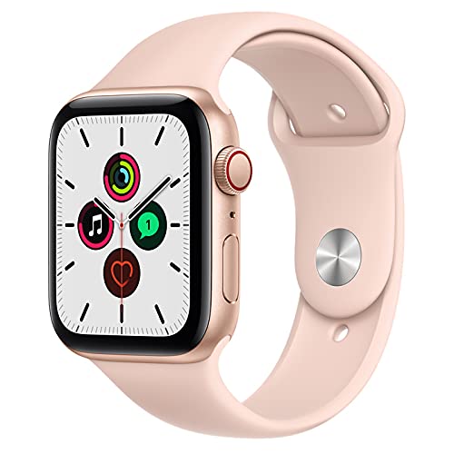 Apple Watch SE (GPS + Cellular, 44mm) - Gold Aluminum Case with Pink Sand Sport 
