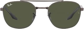 Ray-Ban Unisex-Adult Glasses, Ruthenium/Green, 55