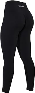AUROLA Power Workout Leggings for Women Tummy Control Squat Proof Ribbed Thick Seamless Scrunch Active Pants
