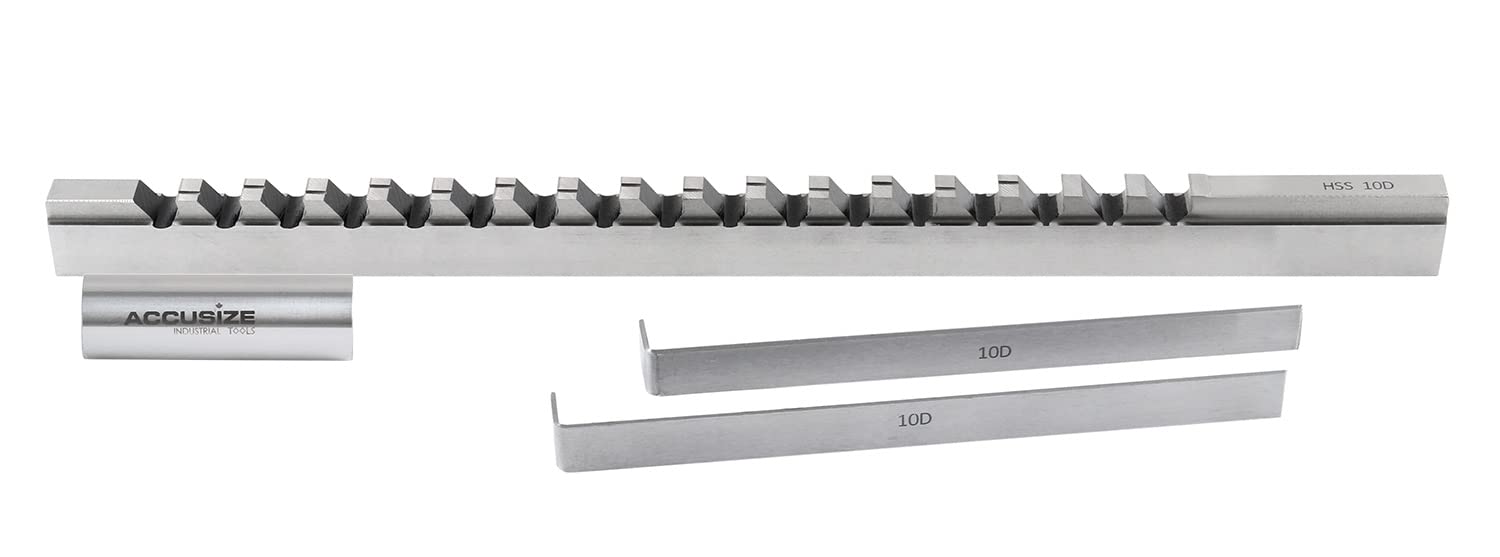 Accusize 10 mm Style D HSS Keyway Broach, 5001-0016 | 10mm-D, Ground from Solid,