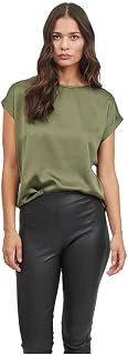 Vila Women's Viellette S/S Satin Top/Su-Noos T-Shirt