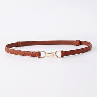Women Skinny Leather Belts Women Fashion Retro Elastic Thin Waist Belt With Golden Buckle Ladies Dresses Stretchy Belt