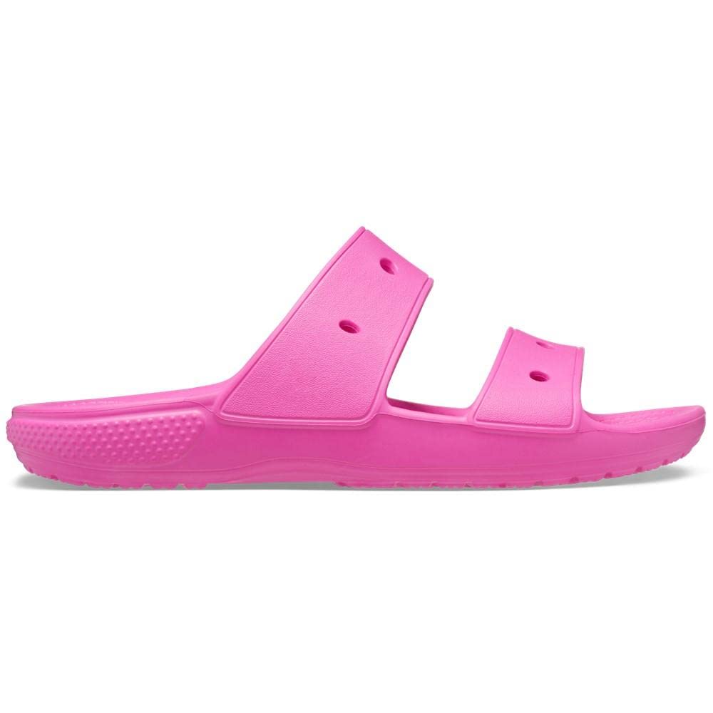 Crocs Classic Sandal, Unisex-Adult Sandals with Two Straps, Non-Slip, Pink Elect