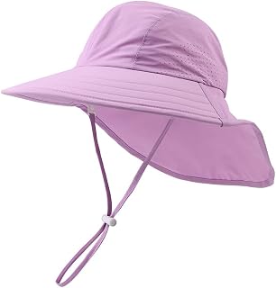 Zsedrut Toddler Summer Hat with Neck Flap Waterproof Kids Swim Hat Baby UV Protection Sun Hats Beach Cap for Boys Girls