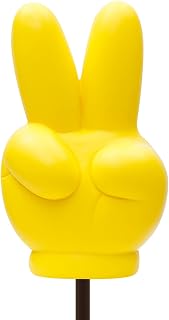 COGEEK Yellow Victory V-Finger Antenna Topper Ball EVA Foam Car Styling Roof Ornament (V-Finger)