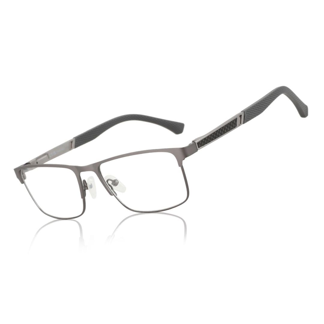 ZENOTTIC Blue Light Reading Glasses for Men Computer Readers Trendy Square Metal