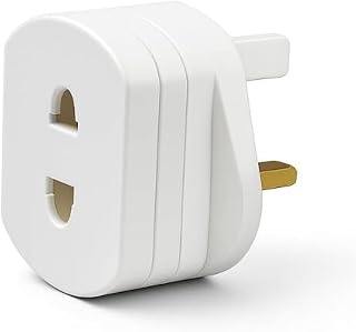 DAPTER 1 Pack White Shaver Plug Adaptor UK, 2 Pin to 3 Pin Adapter Plug UK | White 1A Fused Electric Toothbrush Adapter Plug UK | Portable Two Pin Plug Adaptor UK & Bathroom Plug Adaptor for 2 Pin Plug