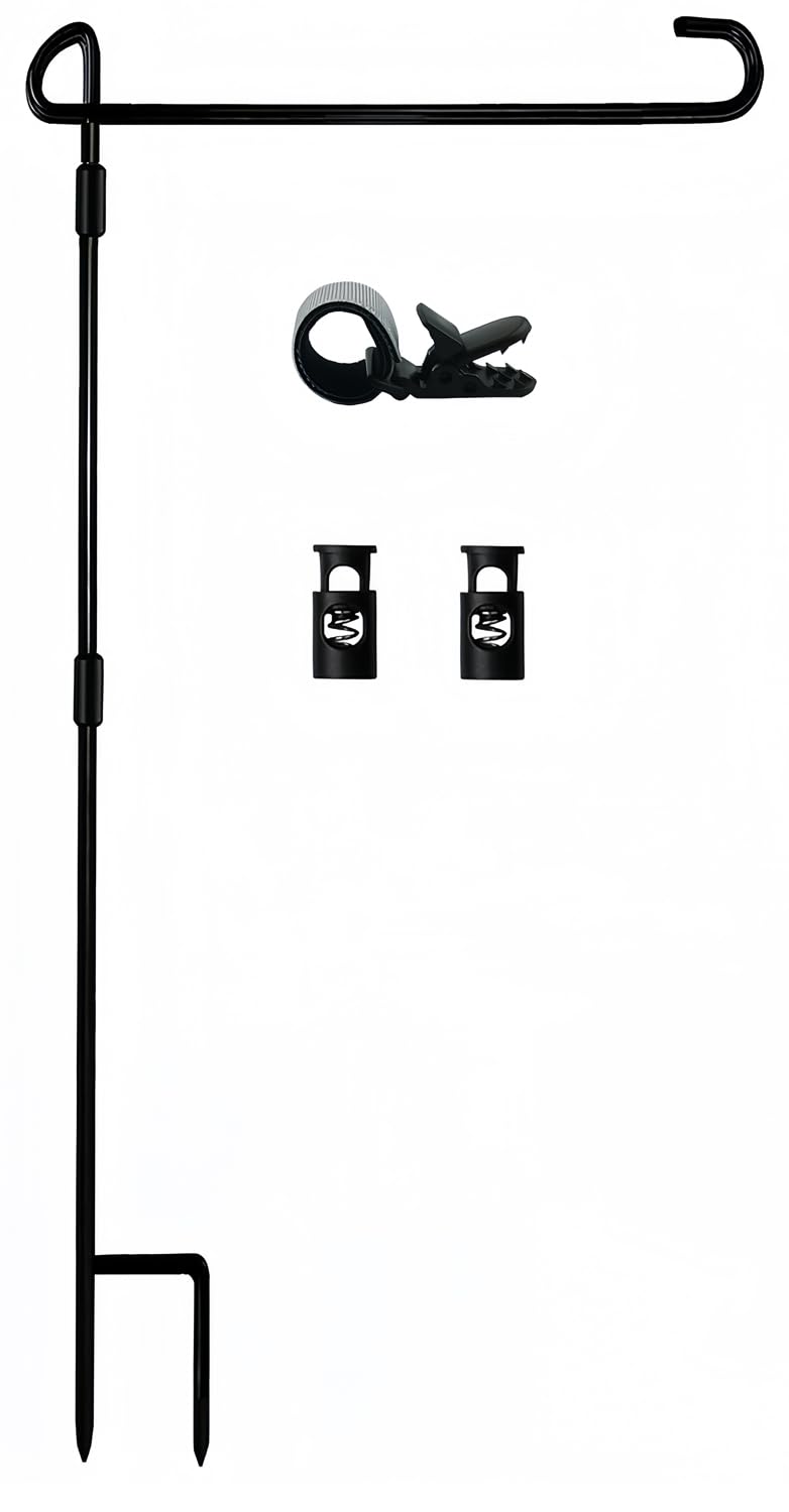 Garden Flag Pole Stand Holder,Akeydeco Garden Flags for Outside with Flag Stoppe