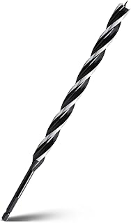 WOBLLMX 1/2" x 12" Auger Drill Bit for Wood,Hex Shank Tri Flute Drill Bit | Ship Auger Long Drill Bit for Soft and Hard Wood,Tree Stump,Plastic,Drywall and Composite Materials