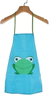 Waterproof Apron with Pockets, Cartoon Frog Design, Easy to Clean for Boys and Girls