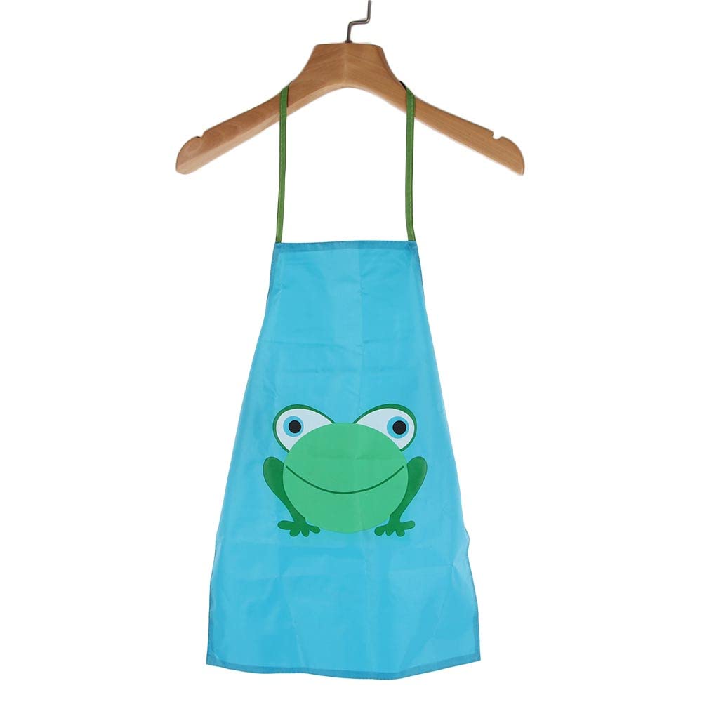 Waterproof Apron with Pockets, Cartoon Frog Design, Easy to Clean for Boys and G