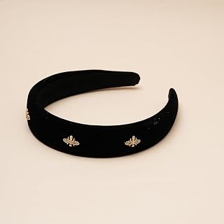 Cute and Elegant Women Velvet Headband with Bee Embroidery Headband, Fashion Thickened Hair Accessories Made to