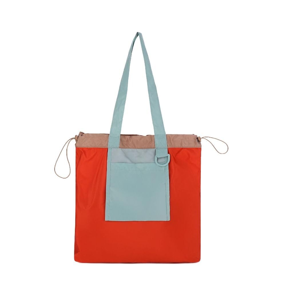 Drawstring Tote Bag Large Capacity Lightweight Colorful Foldable Creative Shoppi